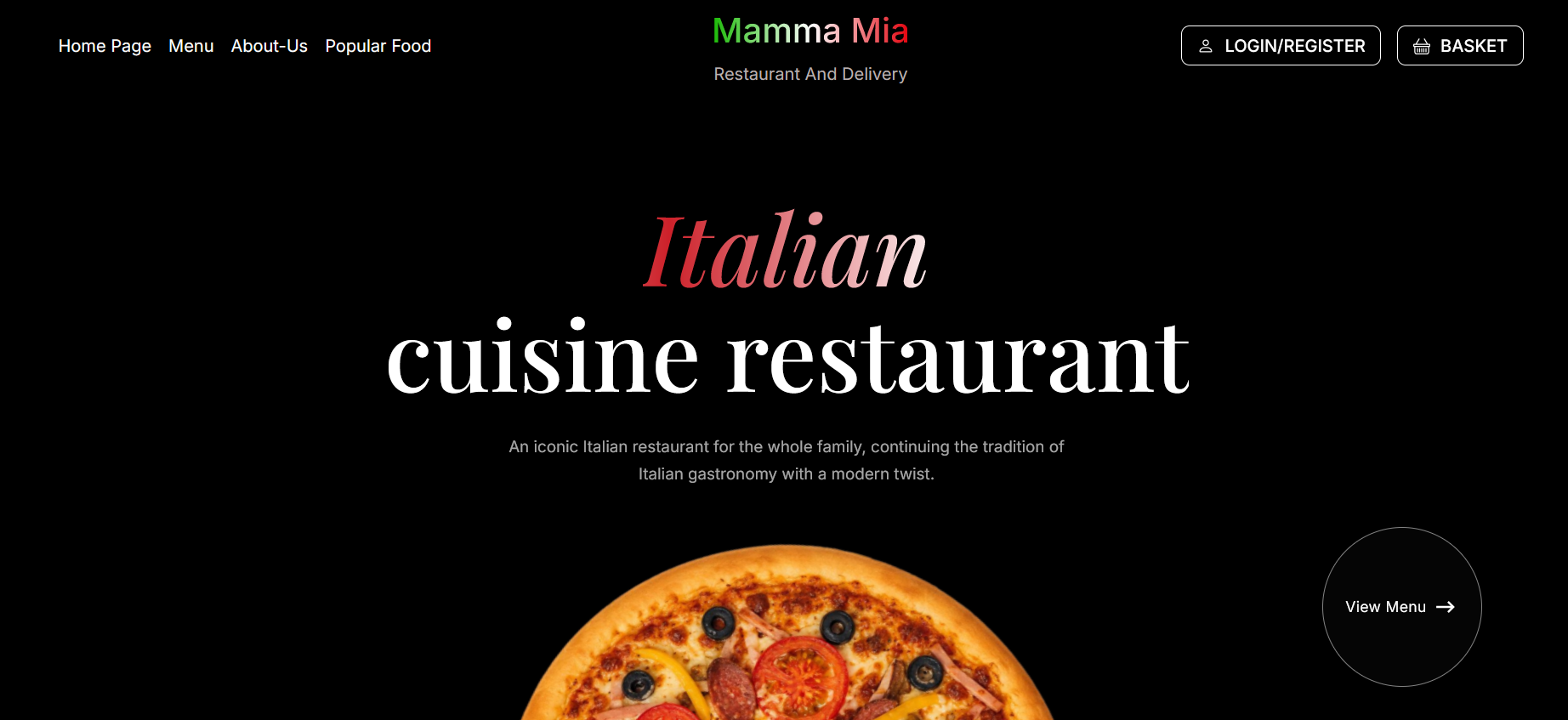 Pizza Mama Mia Website
